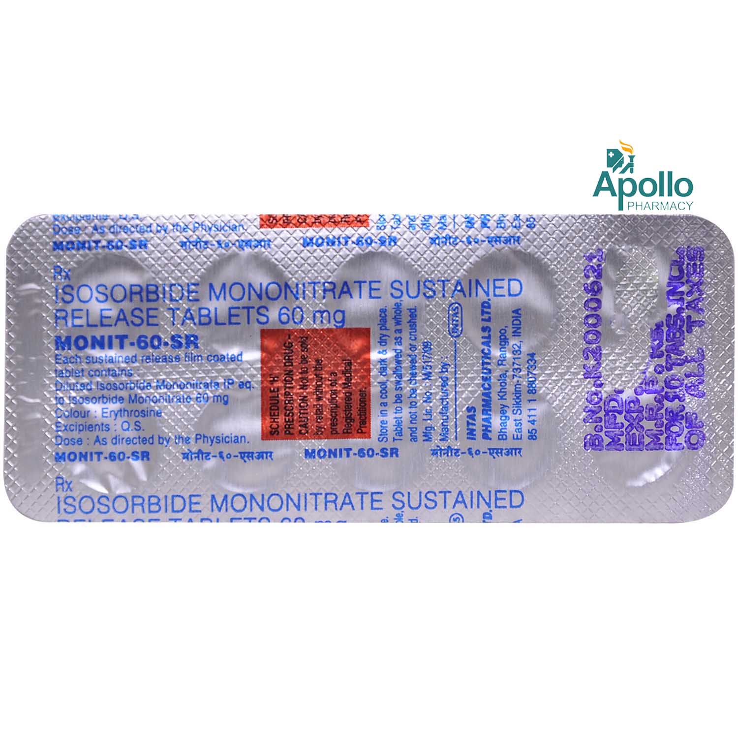Monit SR 60 Tablet 10's Price, Uses, Side Effects, Composition Apollo