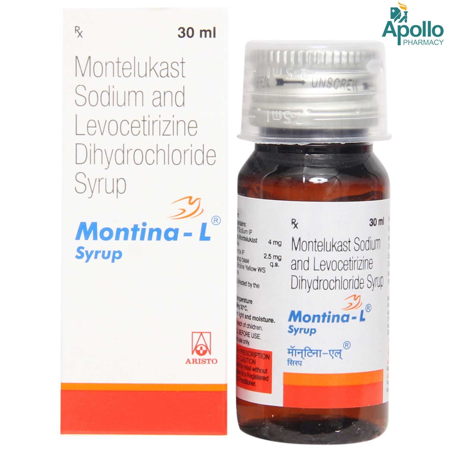 Montina L Syrup 30 ml Price, Uses, Side Effects, Composition - Apollo