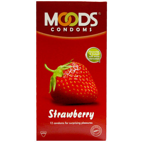 Buy Moods Strawberry Flavoured Condoms, 12 Count Online