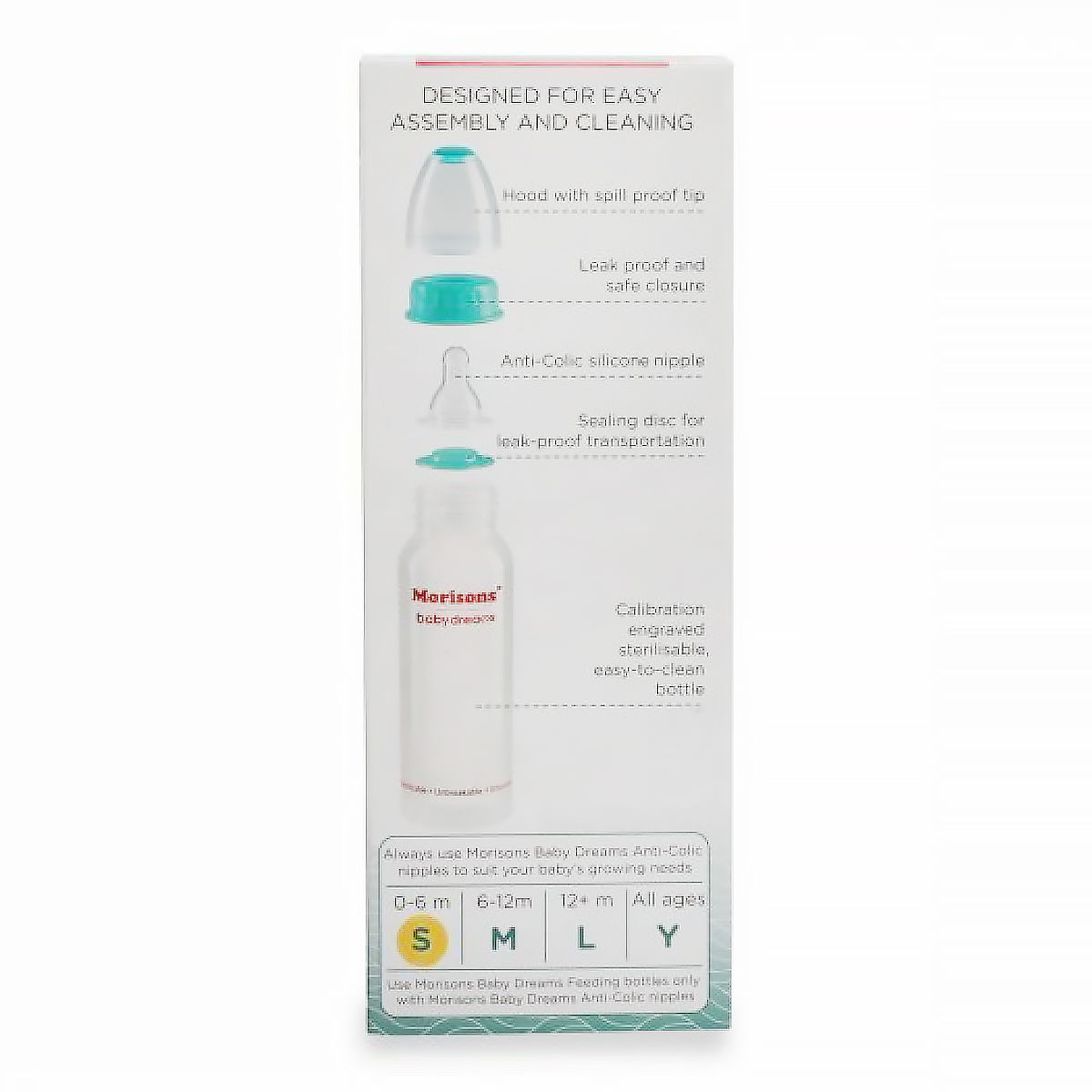 Morisons Baby Dreams Feeding Bottle, 125 ml, Pack of 1 