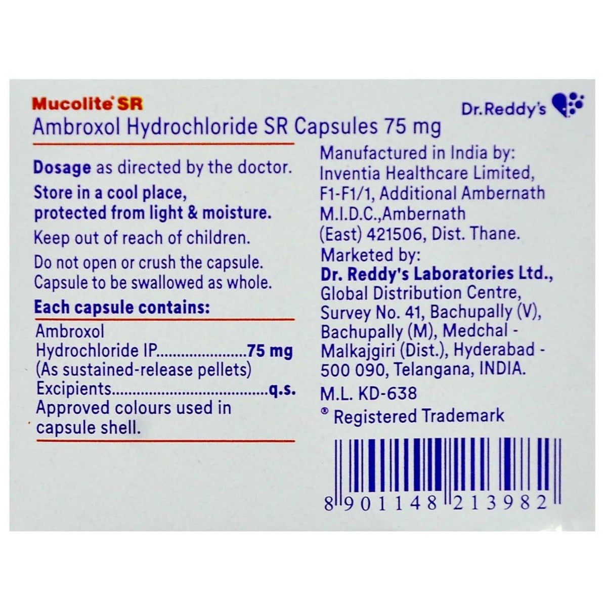 Mucolite SR Capsule 10's Price, Uses, Side Effects, Composition Apollo Pharmacy