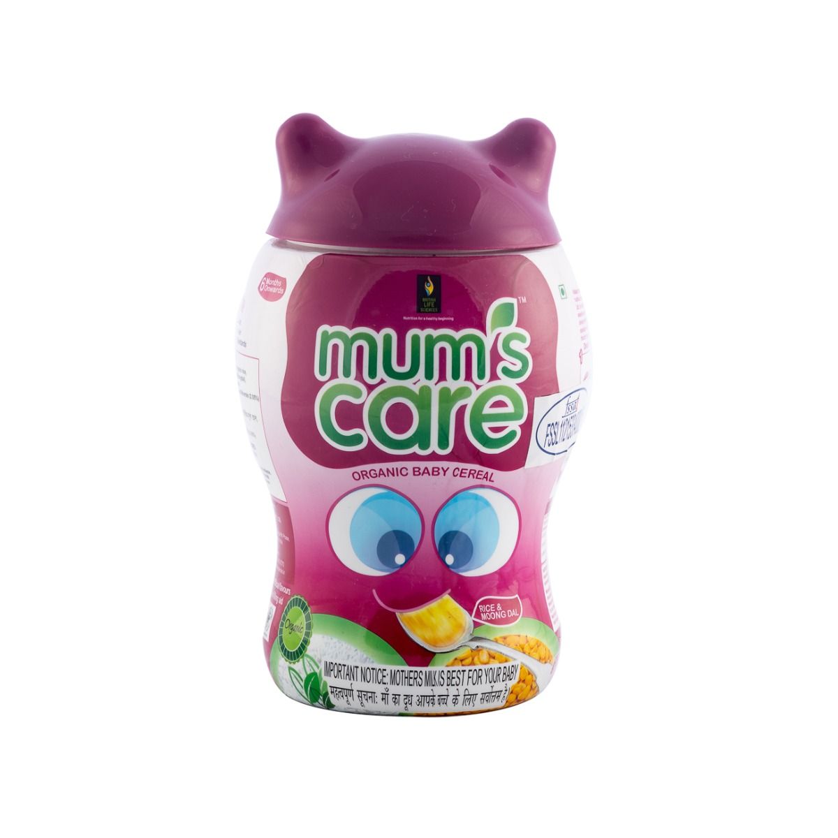 Buy Mum’s Care Organic Baby Cereal with Rice and Moong Dal, 300 gm Jar Online
