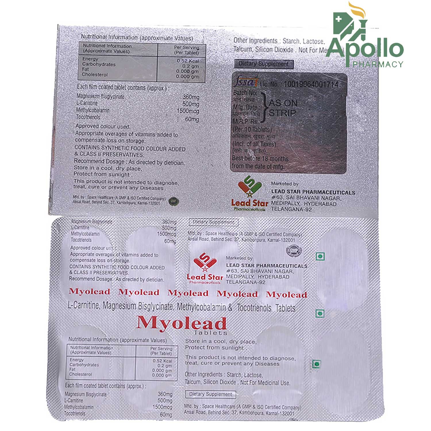 Myolead Tablet 10's, Pack of 10 TABLETS