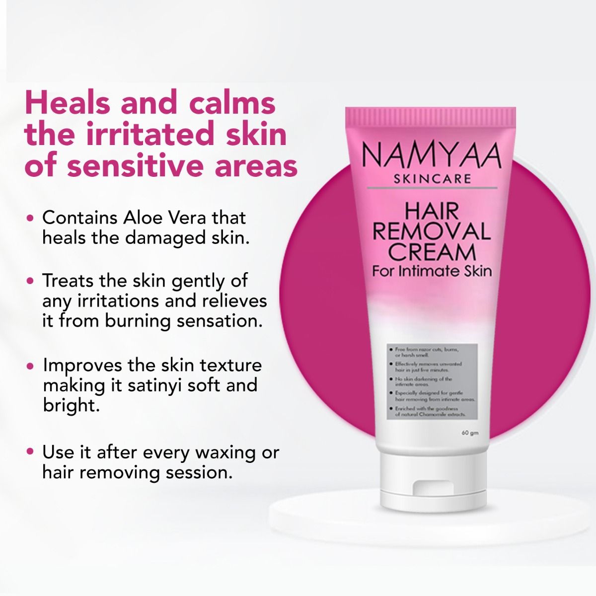 Namyaa Hair Removal Cream for Intimate Skin, 60 gm Price, Uses, Side