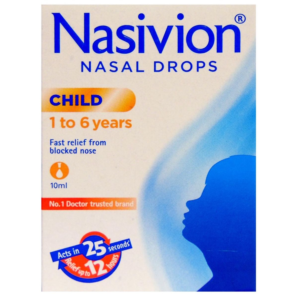 Nasivion 0.025% Paediatric Nasal Drops 10 ml, Pack of 1 LIQUID