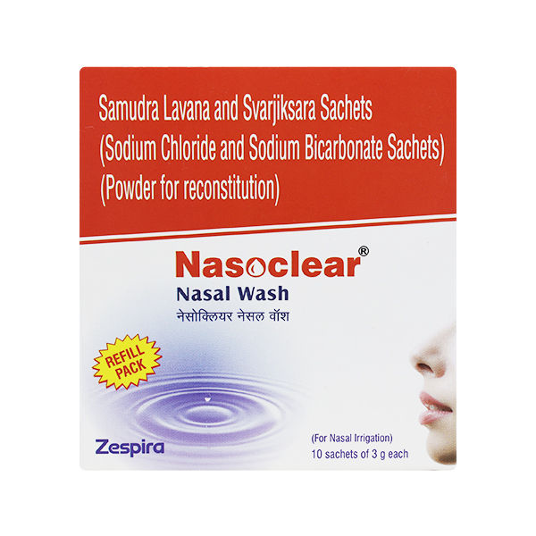 Buy Nasoclear Nasal Wash Sachet, 30 gm (3 gm x 10 Sachet) Online