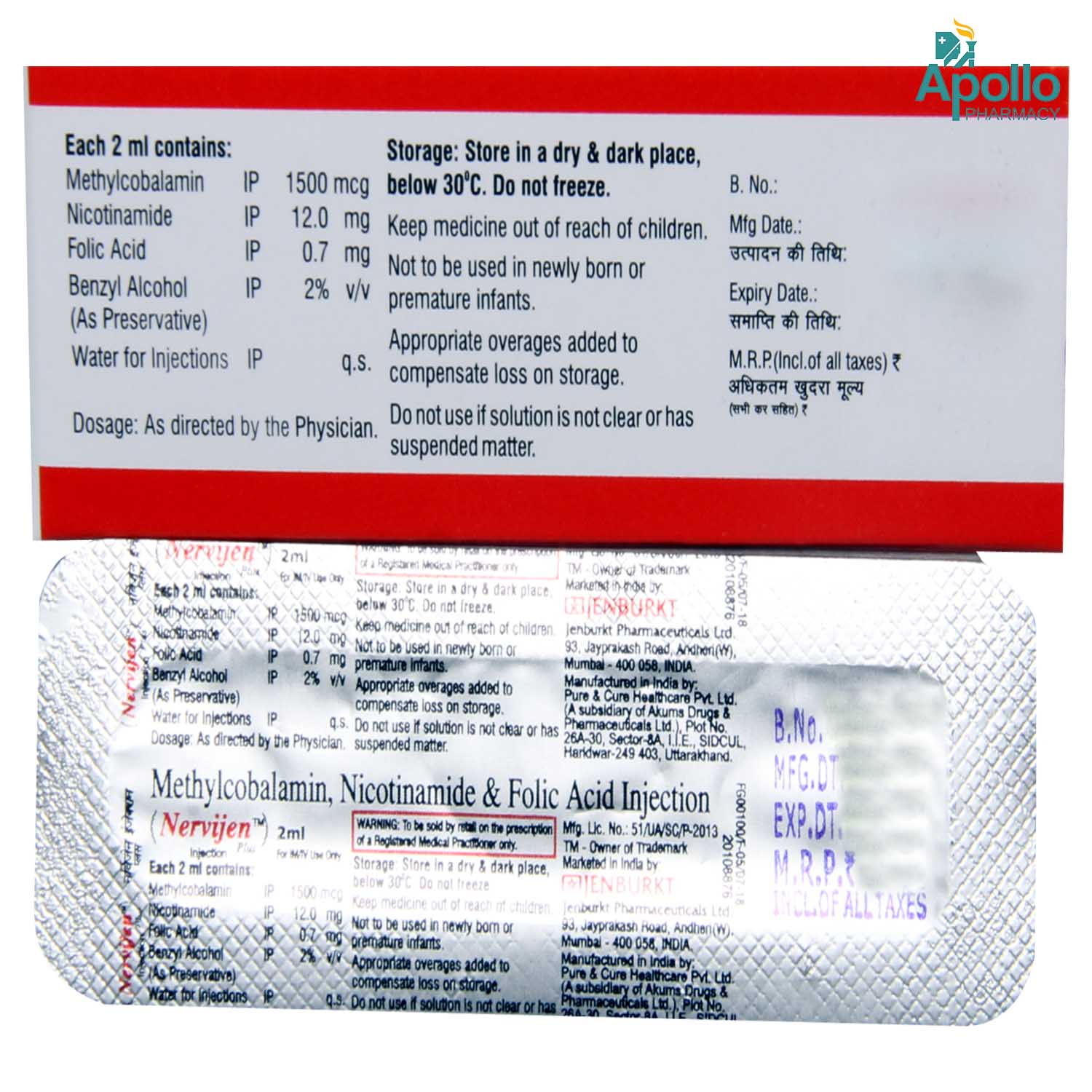 Nervijen Plus Injection 2 ml Price, Uses, Side Effects, Composition