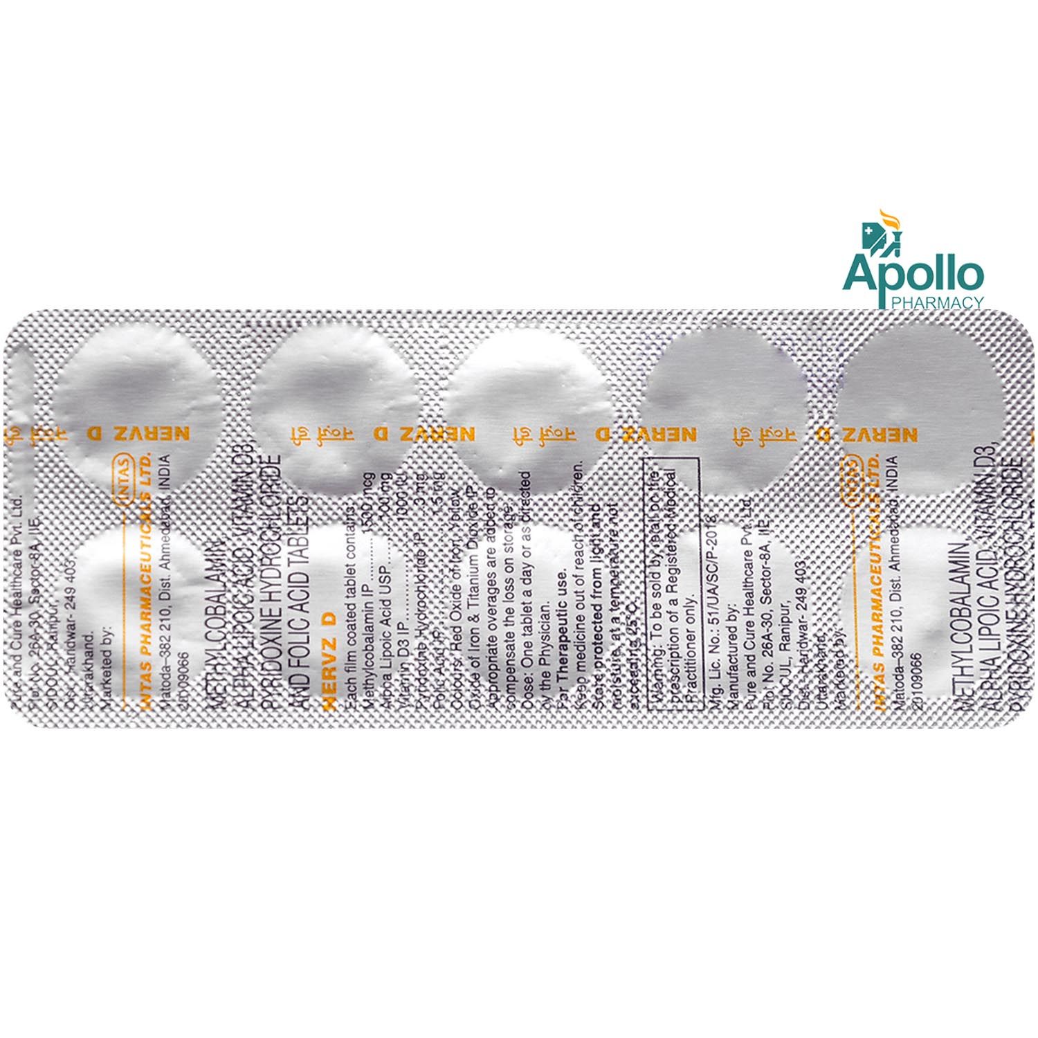 Nervz D Tablet 10s Price Uses Side Effects Composition Apollo