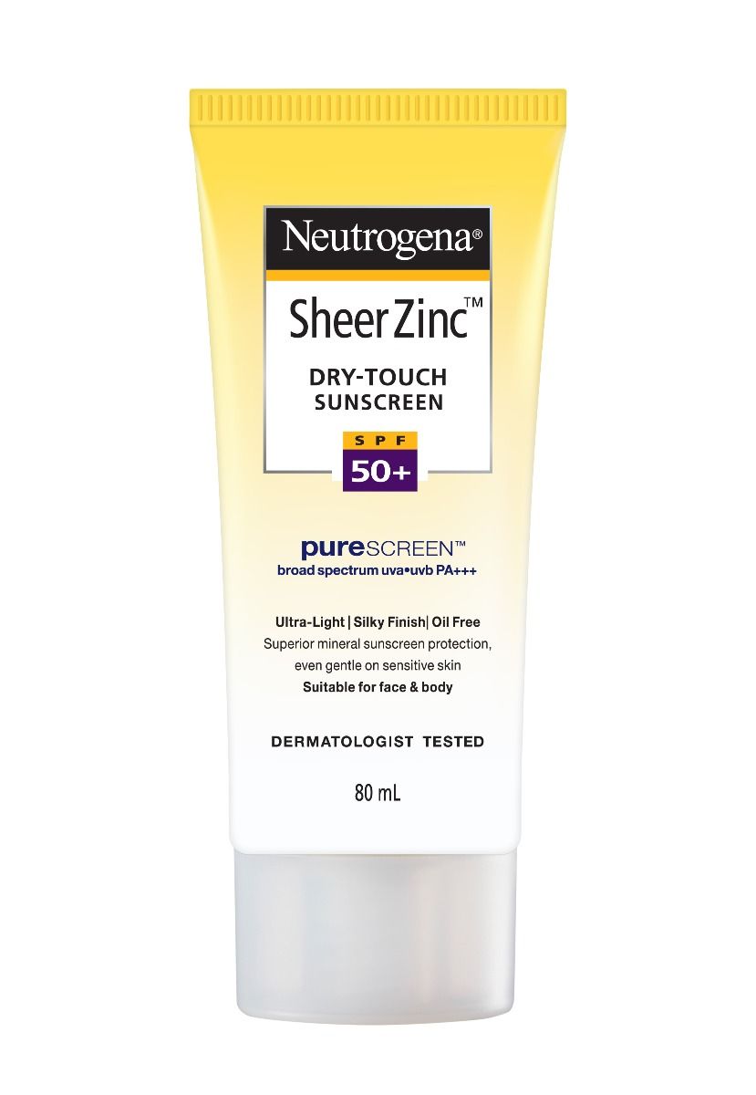 Buy Neutrogena Sheer Zinc Dry-Touch Sunscreen SPF 50+, 80 ml Online