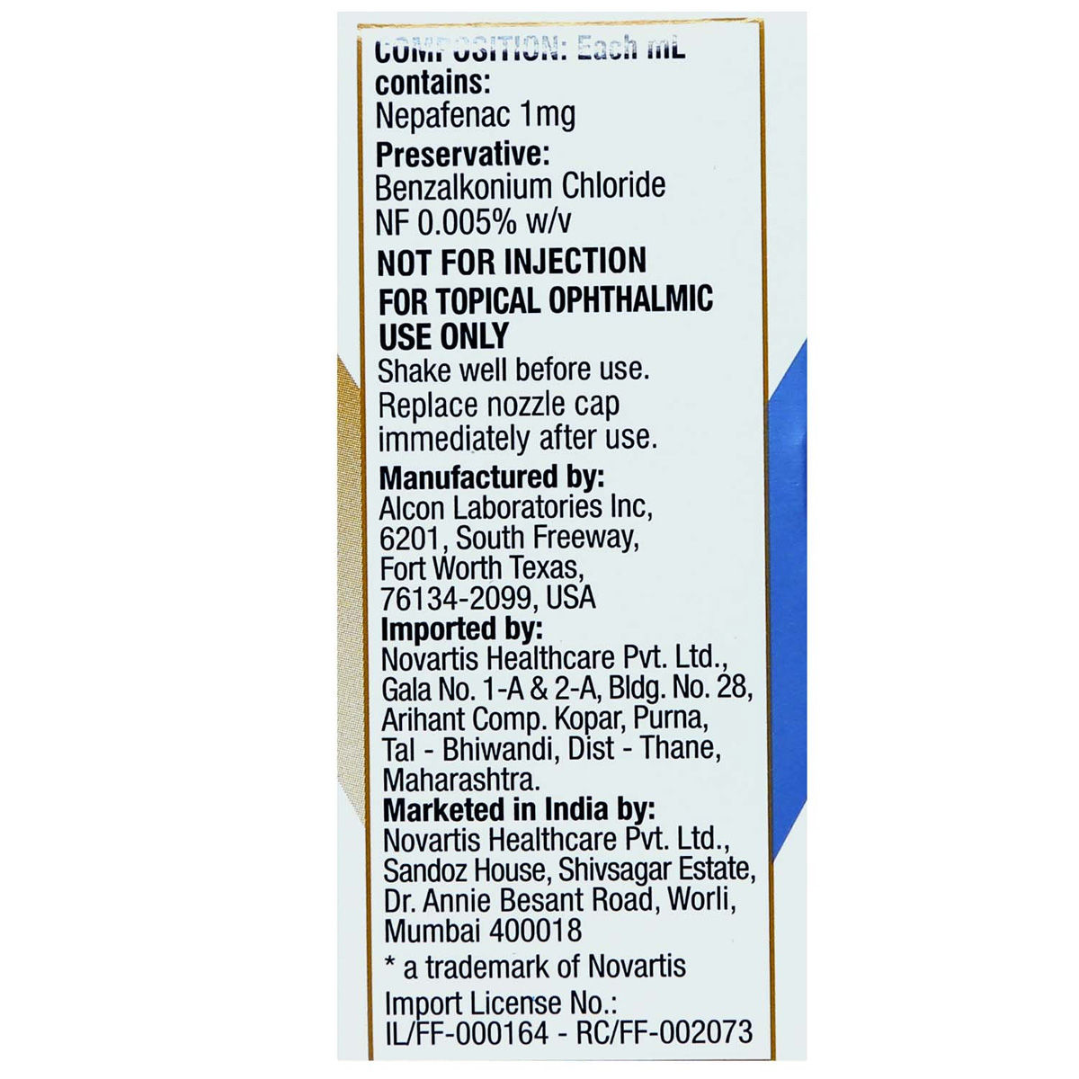 Nevanac Opthalmic Suspension 5 ml Price, Uses, Side Effects