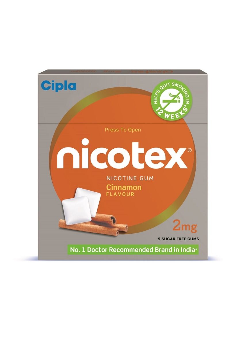Buy Nicotex Cinnamon Flavour Nicotine Gums 2 mg, 9 Count Online