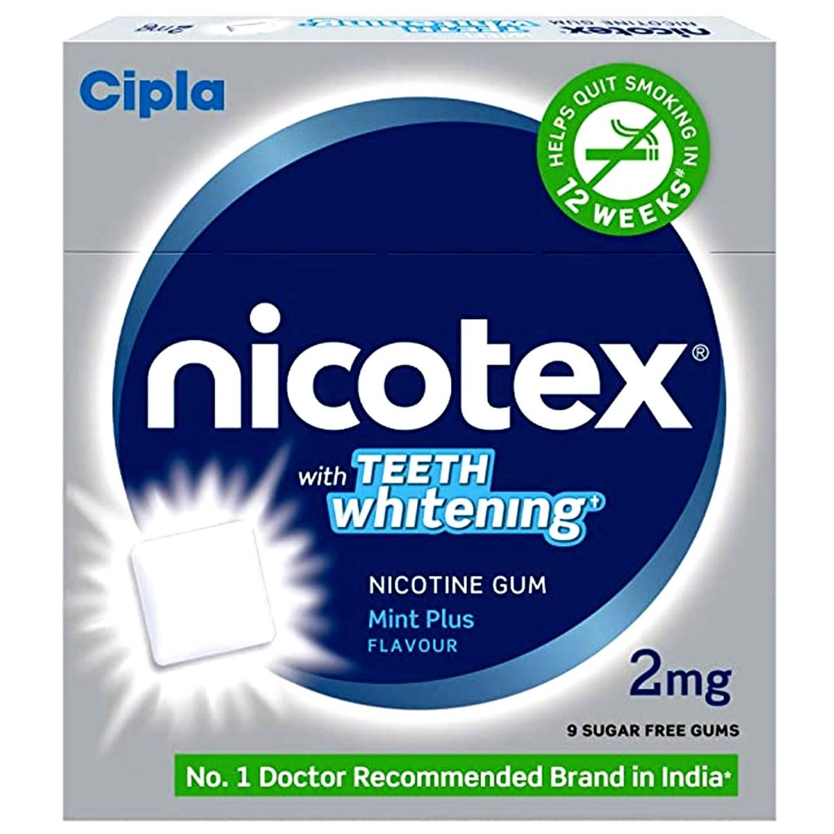 Nicotex Teeth Whitening Mint Plus 2mg, Pack of 1 