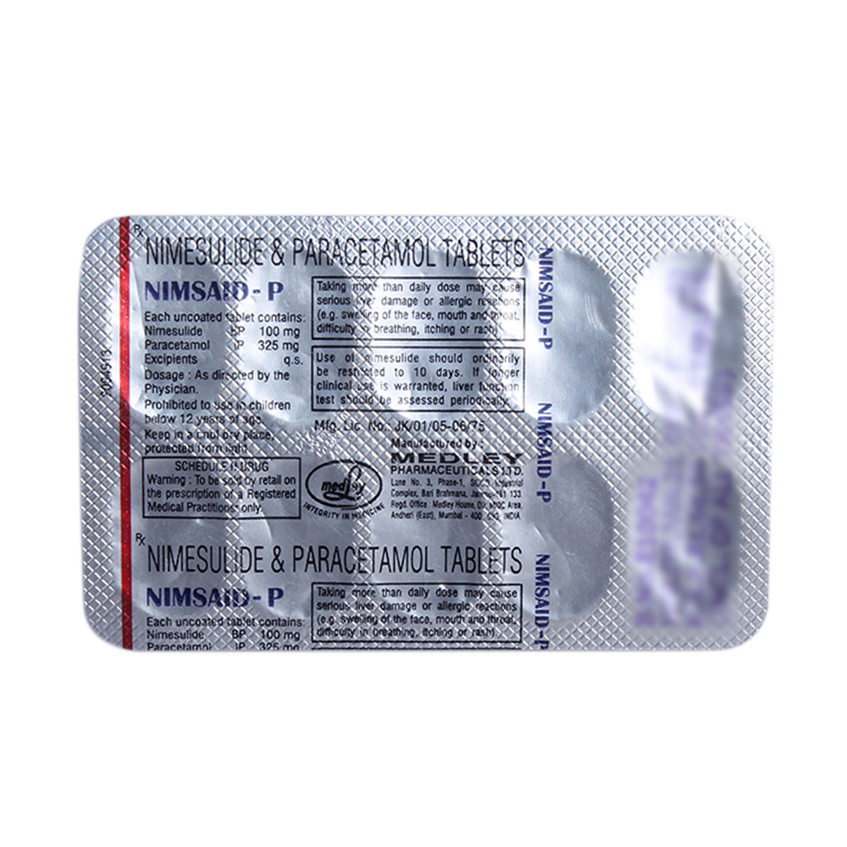 Nimsaid-P Tablet 10's Price, Uses, Side Effects, Composition ...