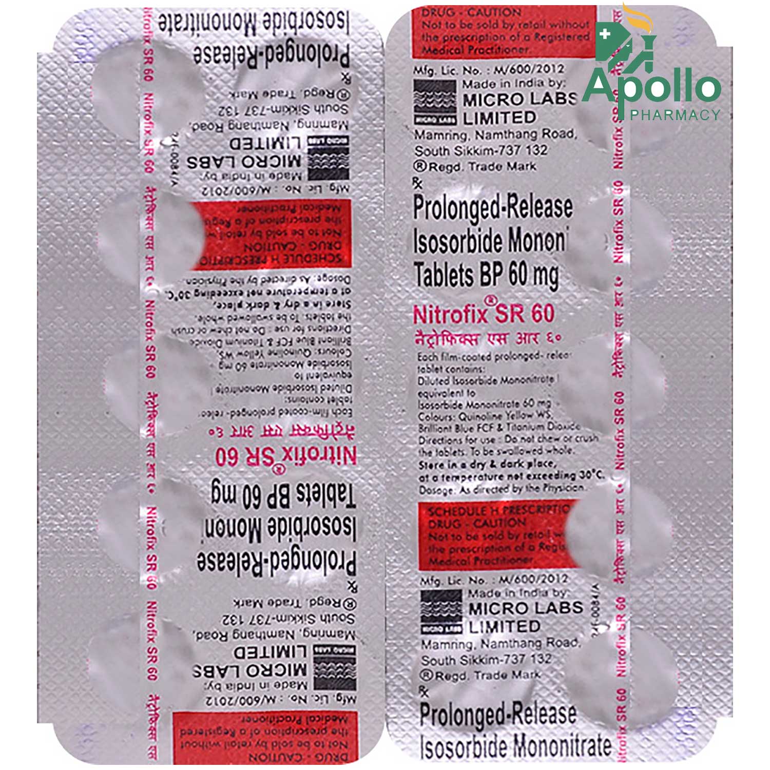 NITROFIX SR 60MG TABLET Price, Uses, Side Effects, Composition Apollo