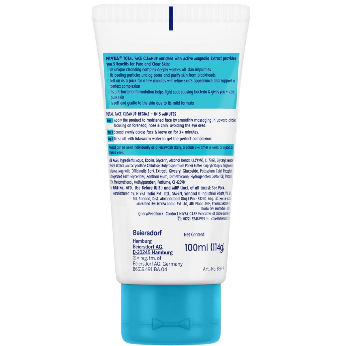 Nivea Total Face Cleanup Face Wash For Normal To Oily Skin 100 Ml Price Uses Side Effects 3991