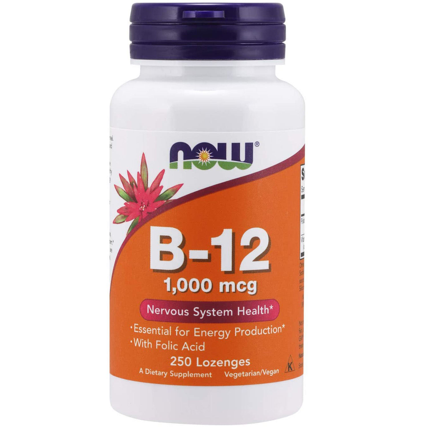 Buy Now Food B-12 1000mcg Nervous System Health, 250 Lozenges Online