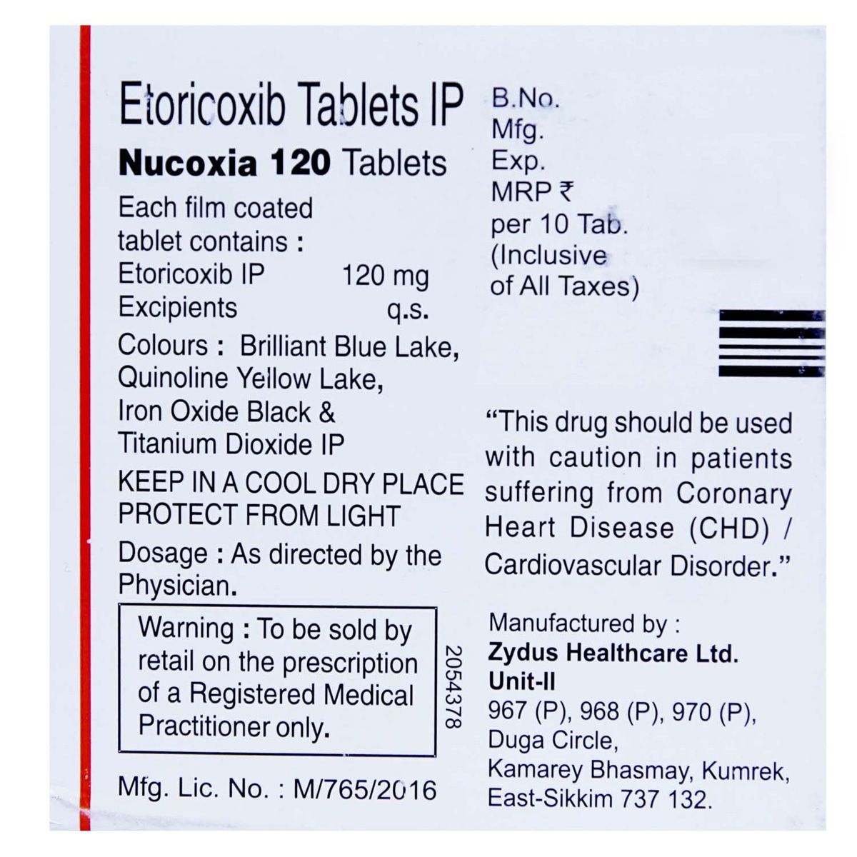 Nucoxia 120 Tablet 10's Price, Uses, Side Effects, Composition Apollo