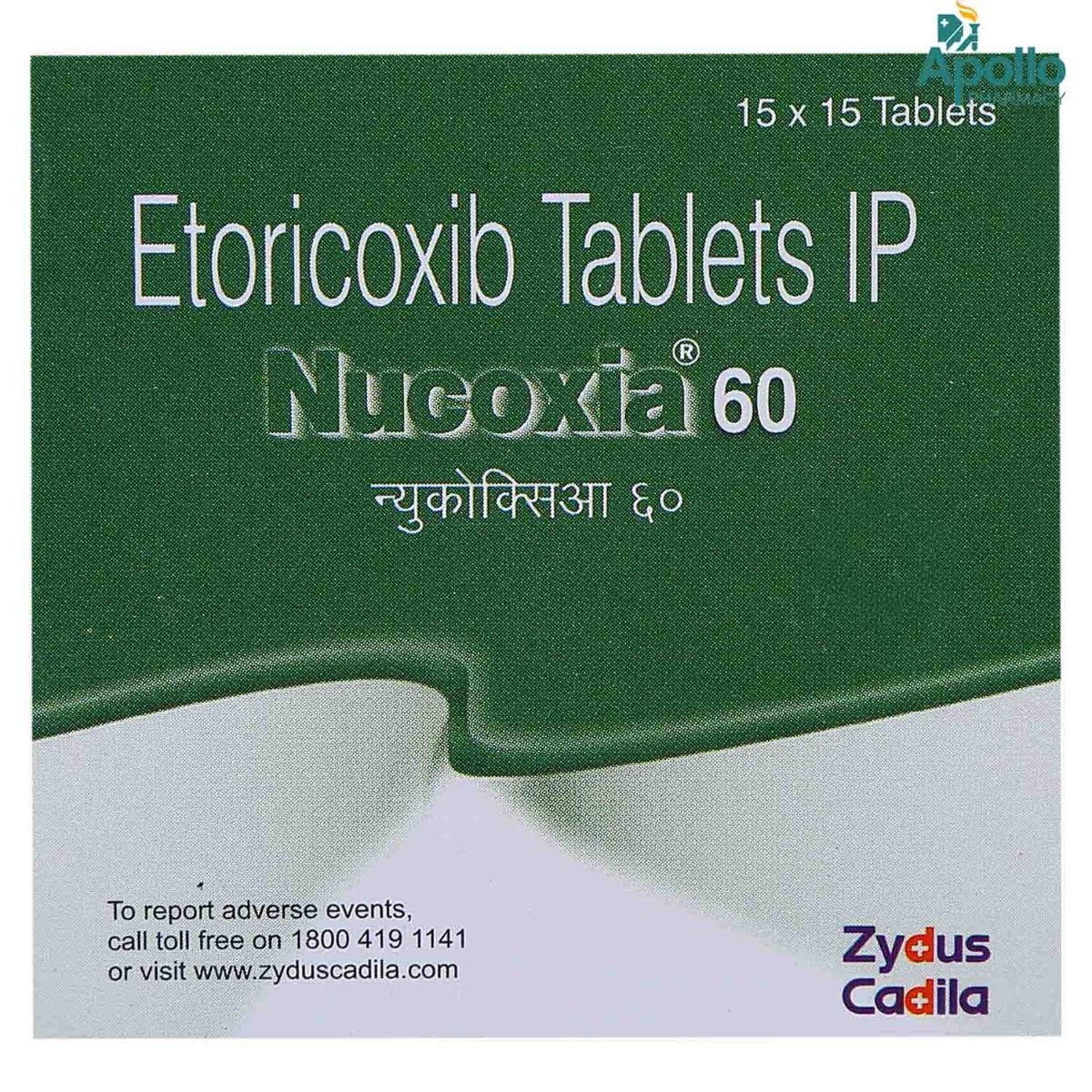 Nucoxia 60 Tablet 15's Price, Uses, Side Effects, Composition Apollo