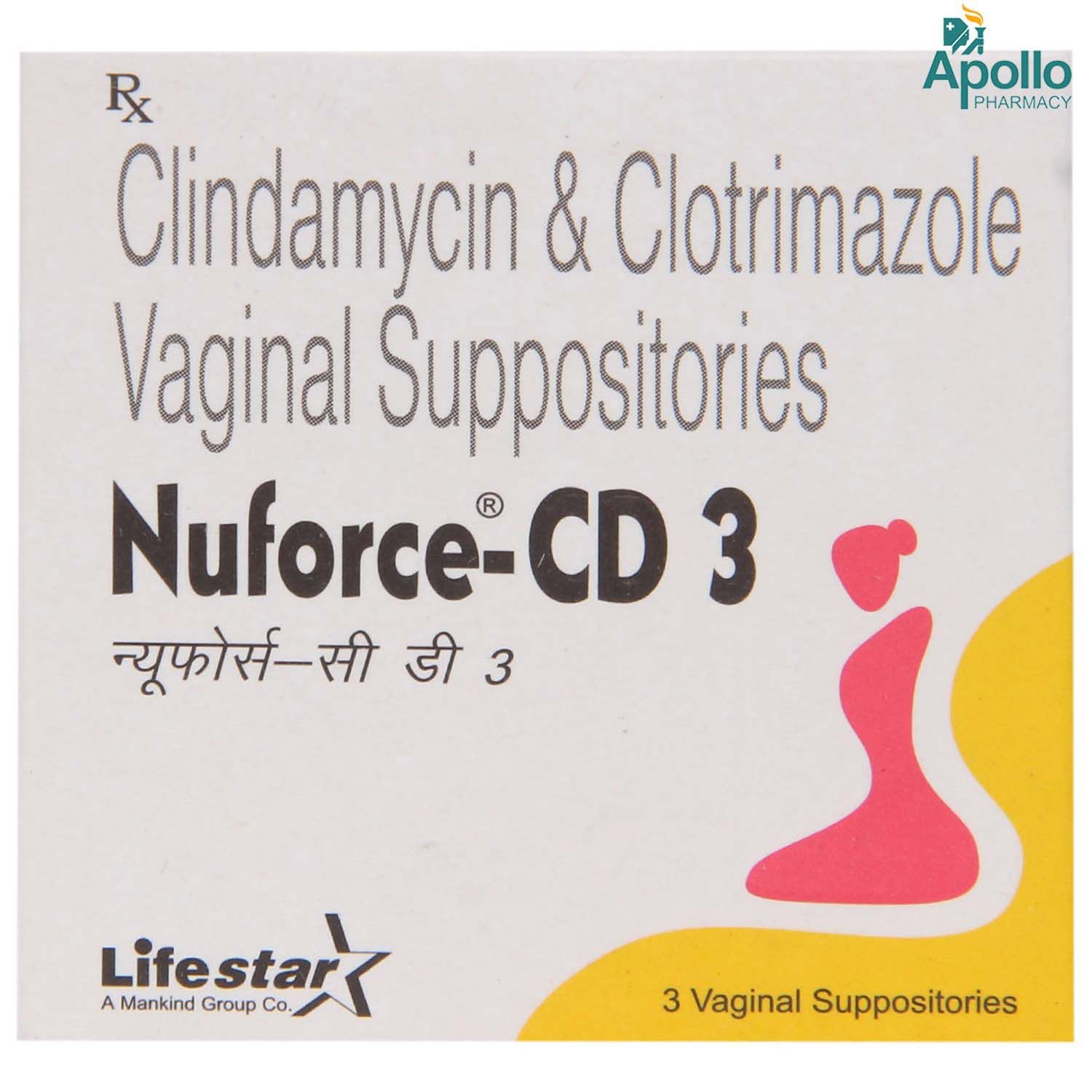 Nuforce CD 3 Vag Suppositories 3's, Pack of 3 SUPPOSITORYS