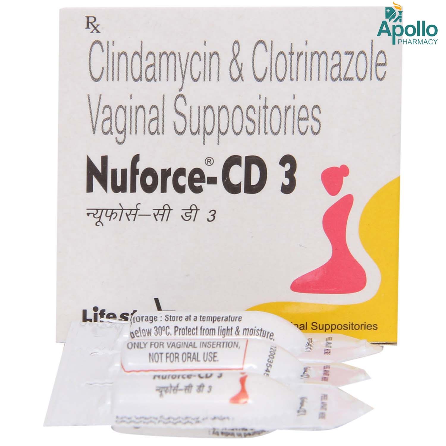 Nuforce CD 3 Vag Suppositories 3's, Pack of 3 SUPPOSITORYS