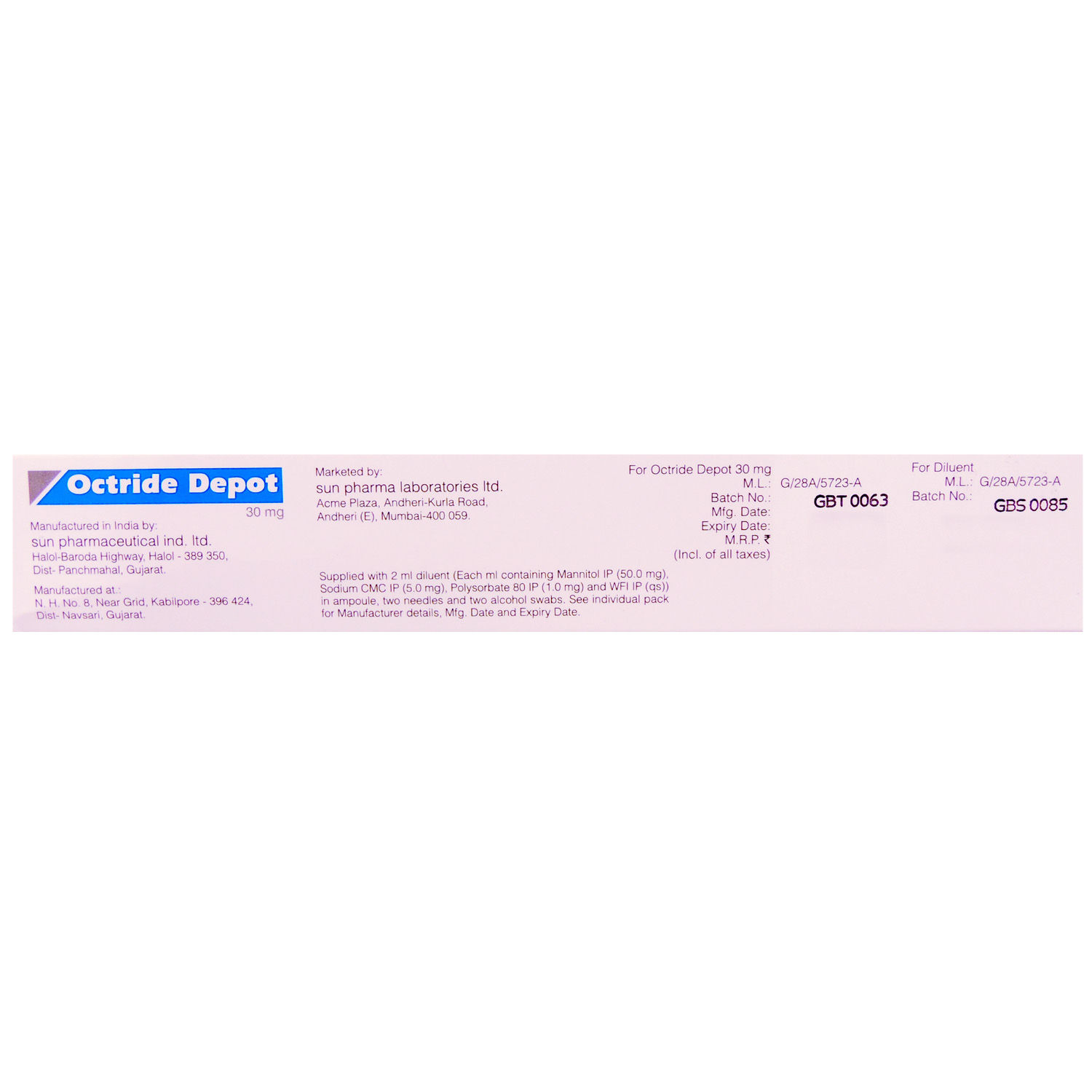 OCTRIDE DEPOT 30MG INJECTION, Pack of 1 INJECTION