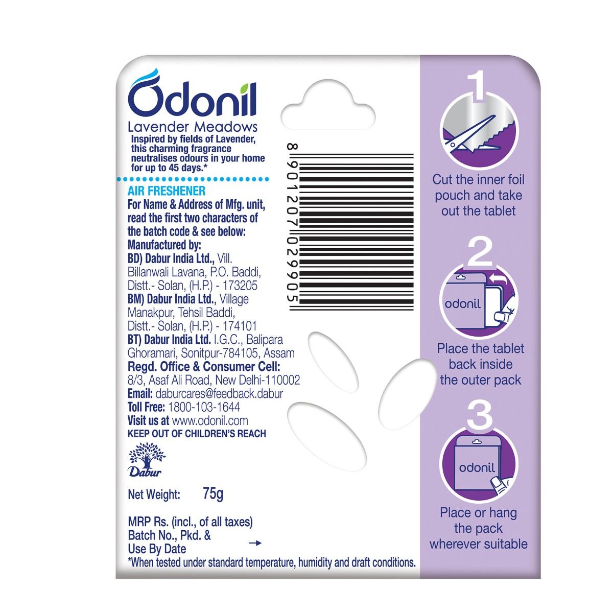 Odonil Lavender Meadows Air Freshener, 75 gm Price, Uses, Side Effects