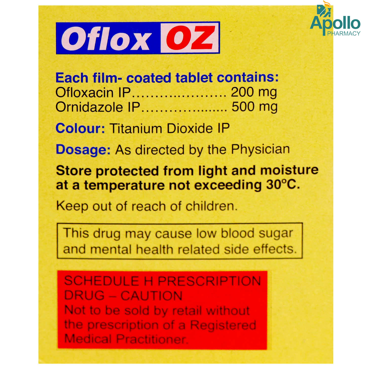 Oflox OZ Tablet 10's Price, Uses, Side Effects, Composition - Apollo
