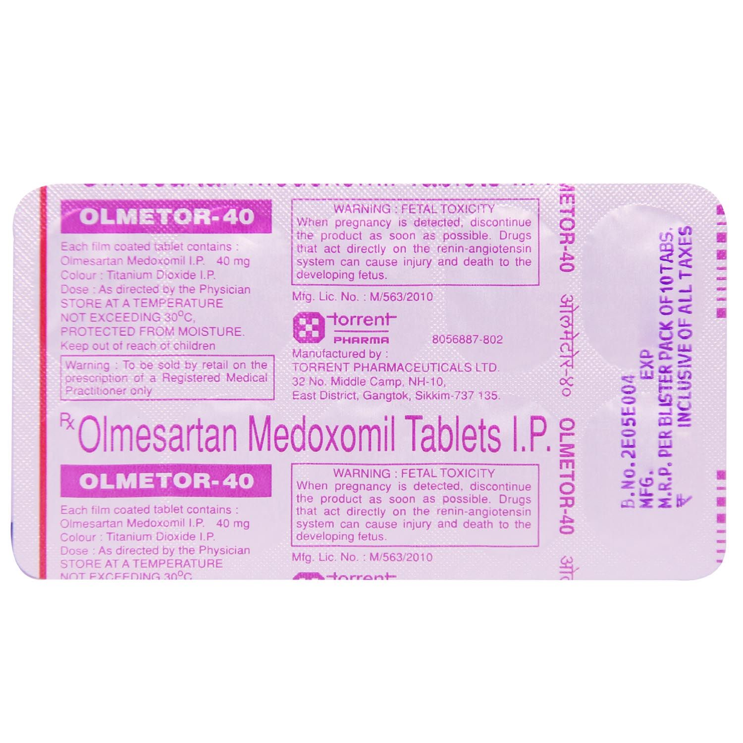 Olmetor 40 Tablet 10's Price, Uses, Side Effects, Composition - Apollo ...