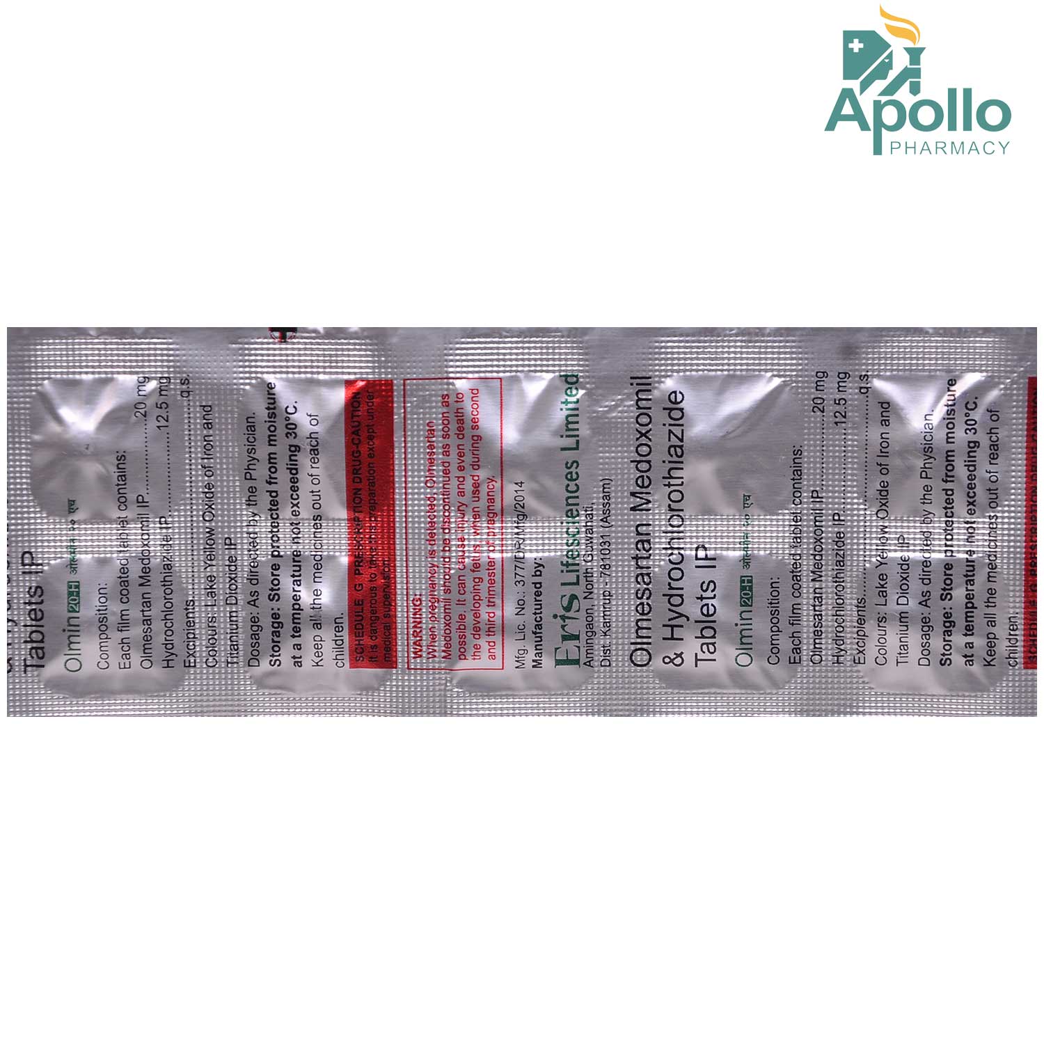 Olmin 20-H Tablet 10's Price, Uses, Side Effects, Composition - Apollo ...