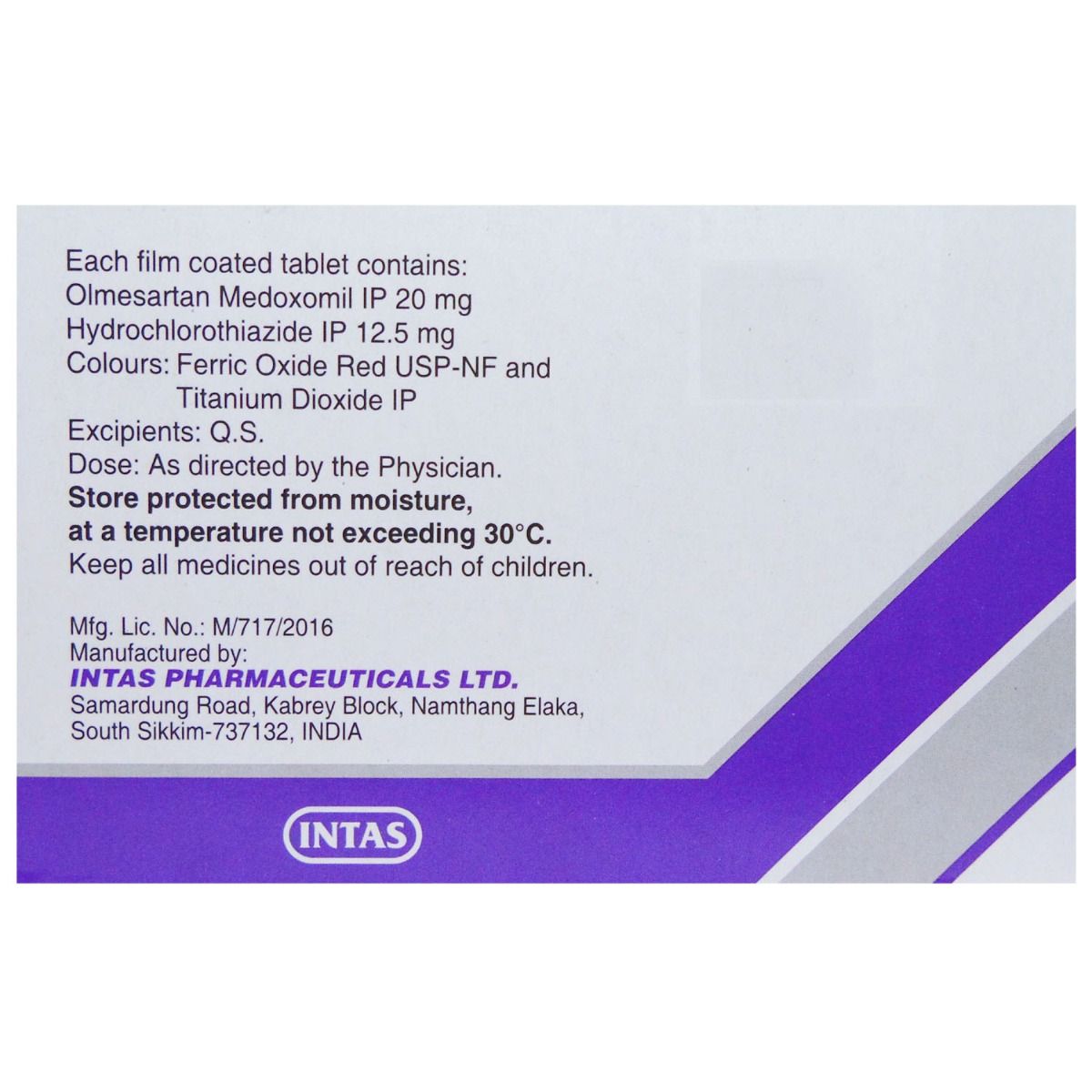 Olmark OLMARK H 20/12.5MG TABLET 15'S Price, Uses, Side Effects, Composition ...