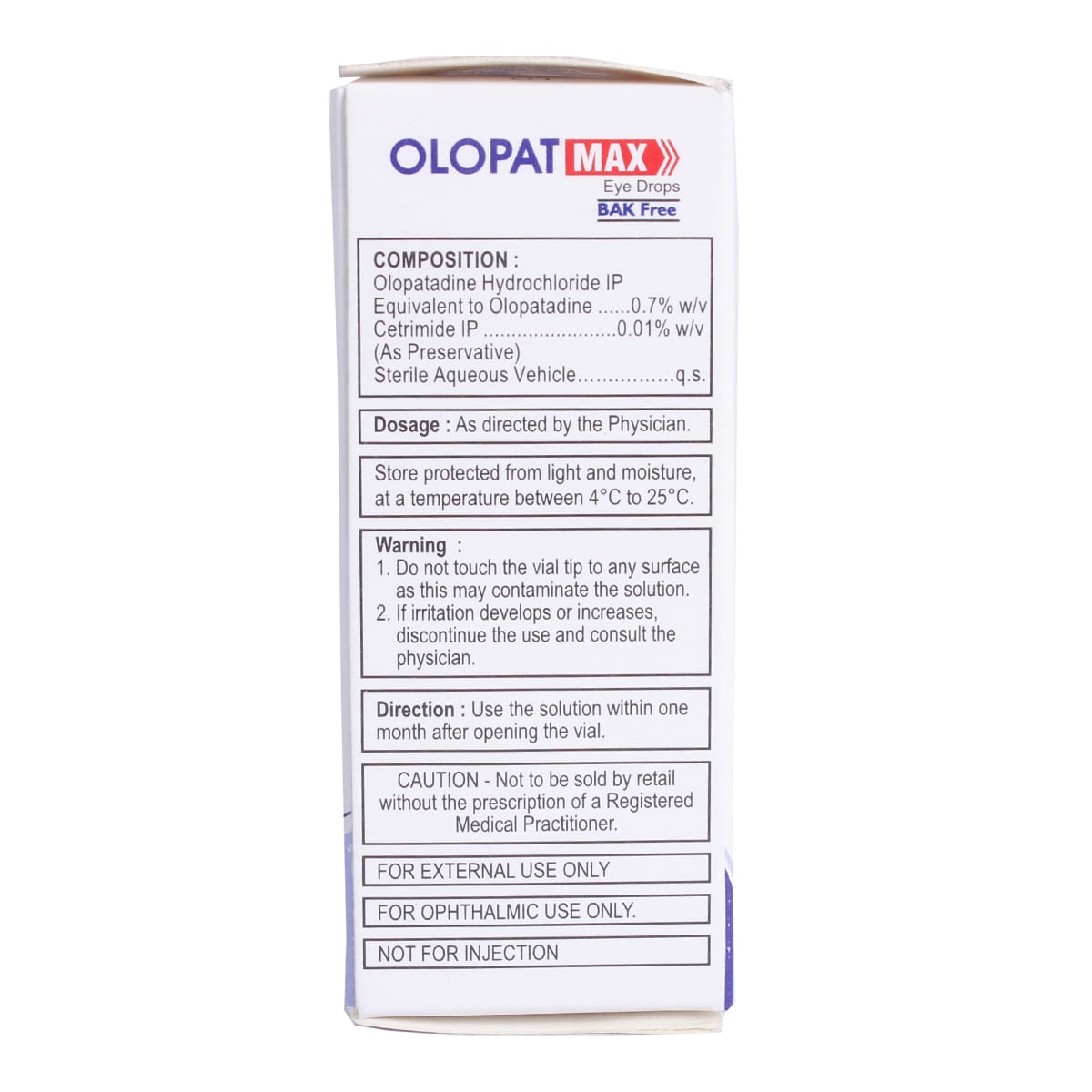 Olopat Max Eye Drops 5 ml Price, Uses, Side Effects, Composition