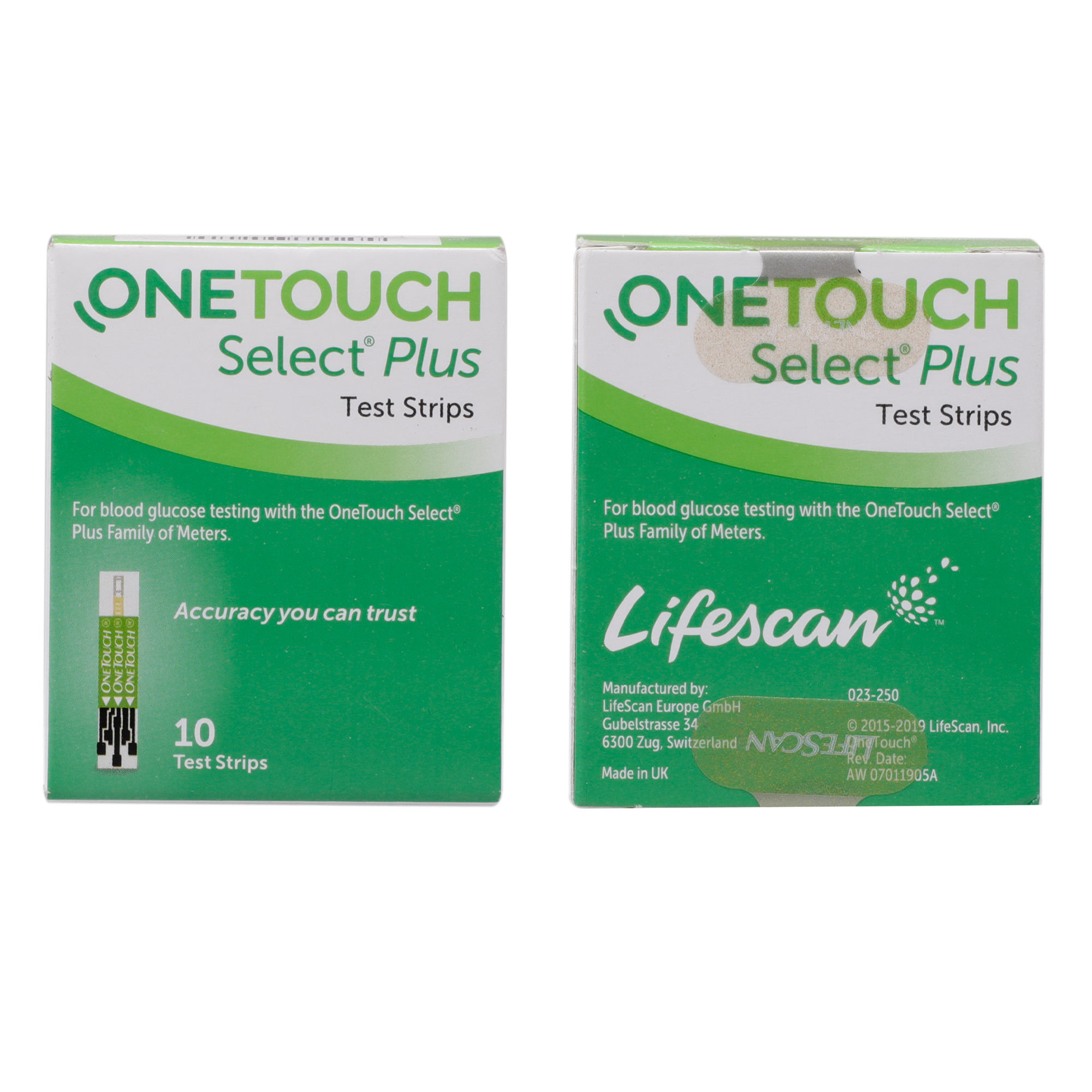 OneTouch Select Plus Test Strips, 20 (2x10) Count Price, Uses, Side ...