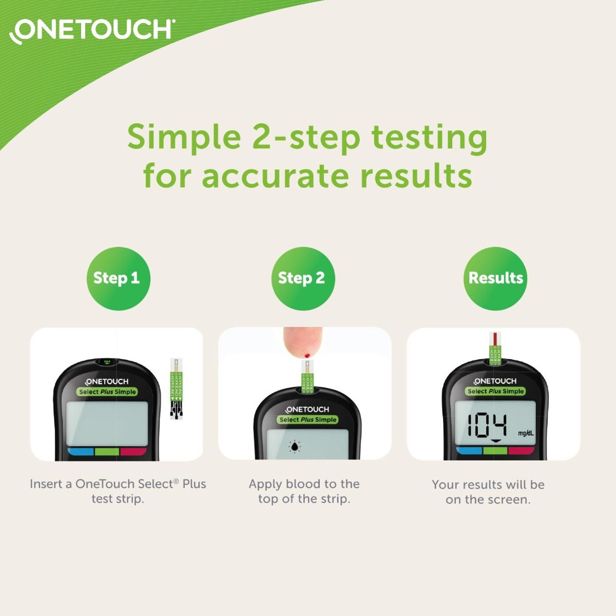 OneTouch Select Plus Simple Glucometer (Free 10 strips + Lancing Device + 10 Lancets), 1 Kit, Pack of 1 