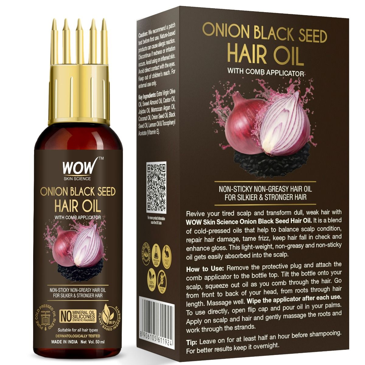 Wow Skin Science Onion Black Seed Hair Oil, 50 ml Price, Uses, Side  Effects, Composition - Apollo Pharmacy