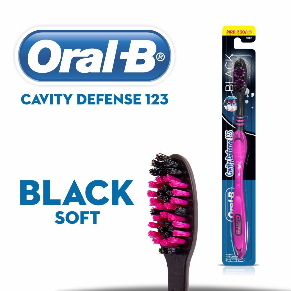 Buy Oral-B Cavity Defense 123 Black Soft Toothbrush, 1 Count Online