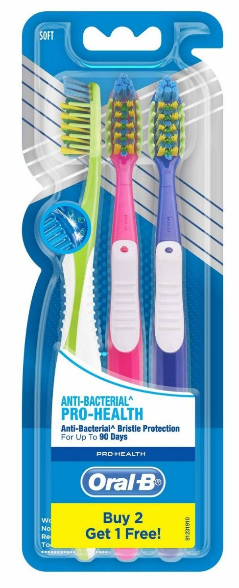 Oral-B Clove Extract Gentle Care Tooth Brush, 3 Count (Buy 2, Get 1 Free), Pack of 1 