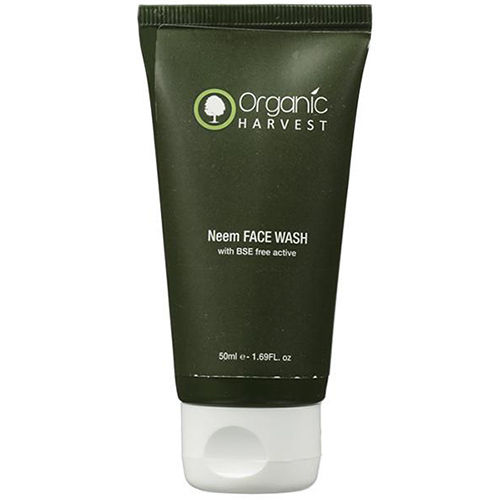 Organic Harvest Neem BSE Free Active Face Wash, 50 ml, Pack of 1 