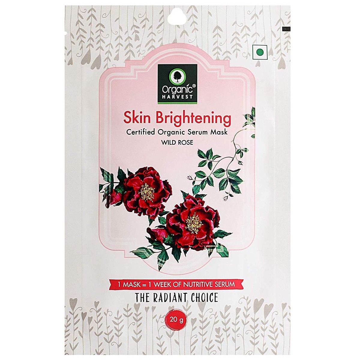Organic Harvest Skin Brightening Serum Mask, 20 gm, Pack of 1 