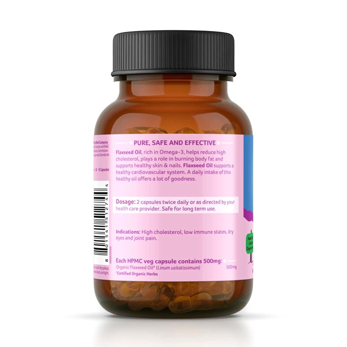 Organic India Flaxseed Oil for Heart Health, 60 Veg Capsules Price