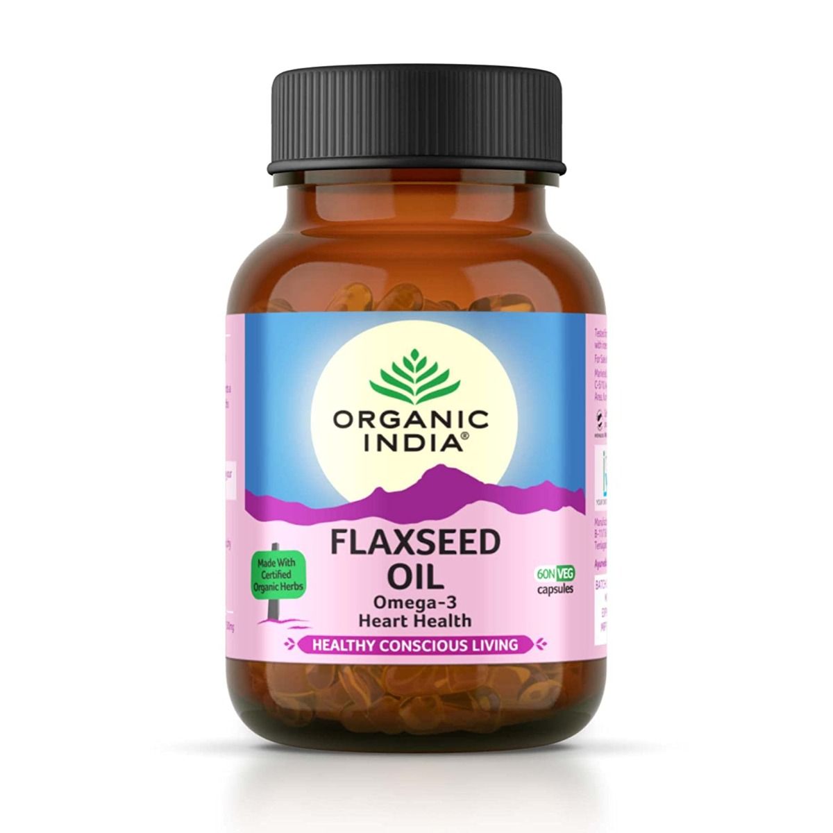 Organic India Flaxseed Oil for Heart Health, 60 Veg Capsules Price