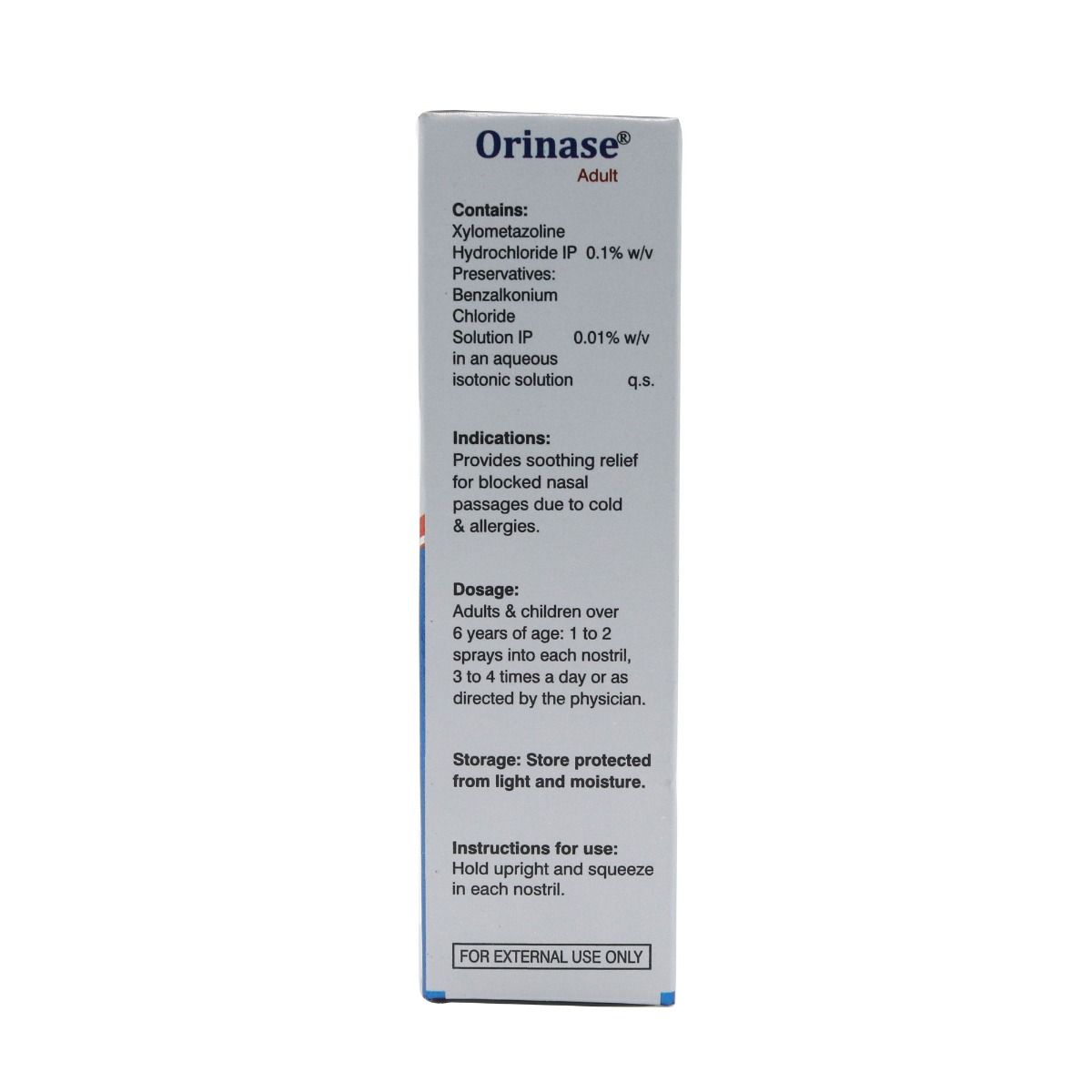 Orinase 0.1%W/V Adult Nasal Spray 10ml, Pack of 1 NASAL SPRAY