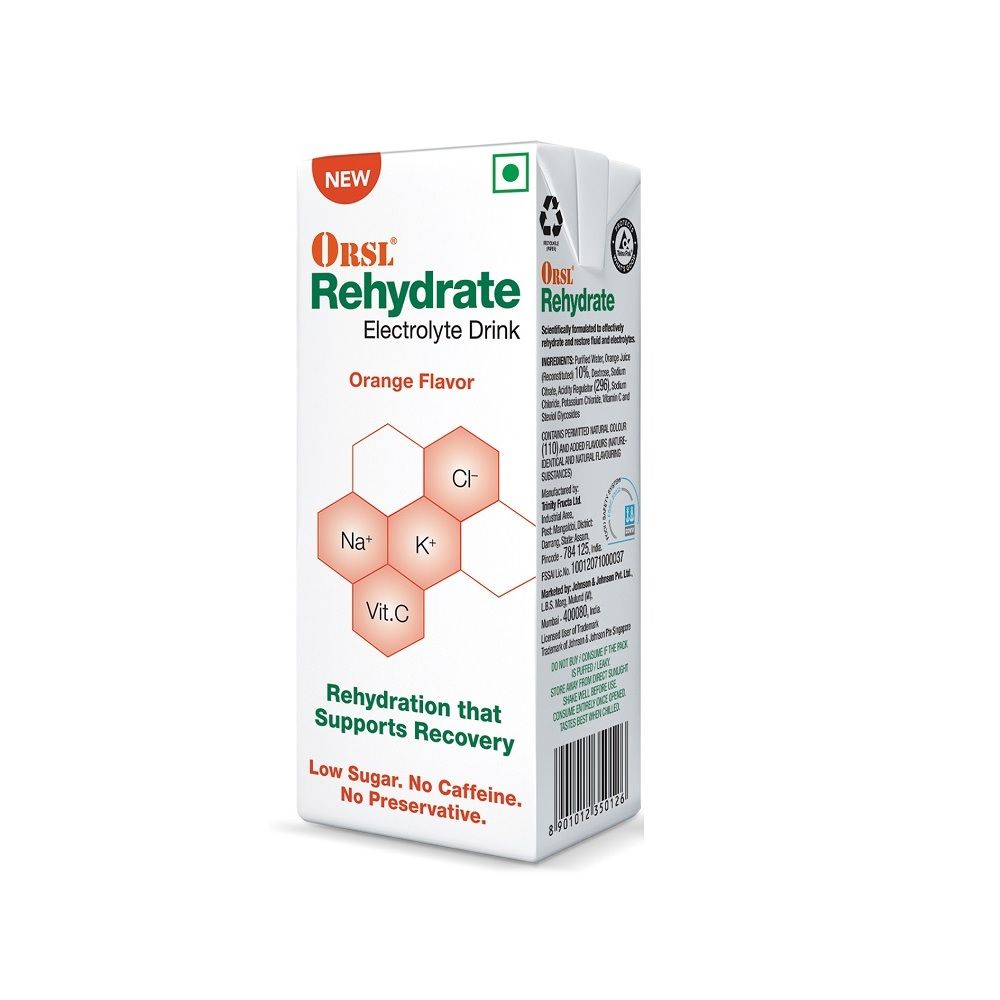Buy Orsl Rehydrate Orange Flavour Electrolyte Drink 200 ml Online