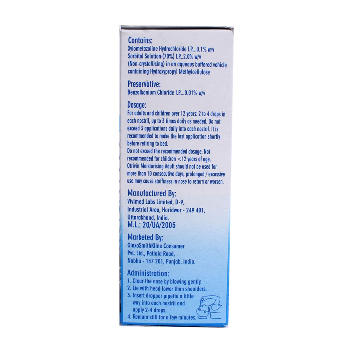 Otrivin Moisturising Adult Nasal Drops, 10 ml Price, Uses, Side Effects ...