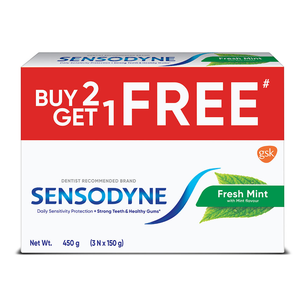 Buy Sensodyne Fresh Mint Toothpaste, 450 gm ( 3x150 gm ) Online