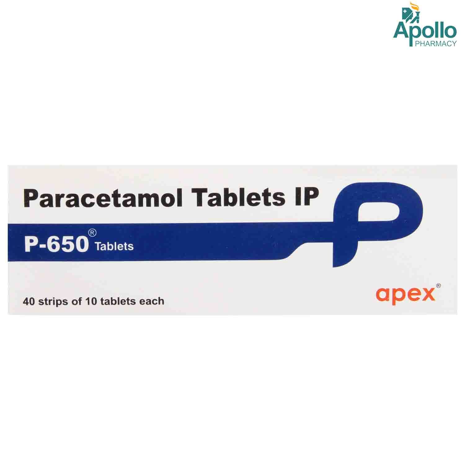 P 650 Tablet 10's Price, Uses, Side Effects, Composition - Apollo Pharmacy