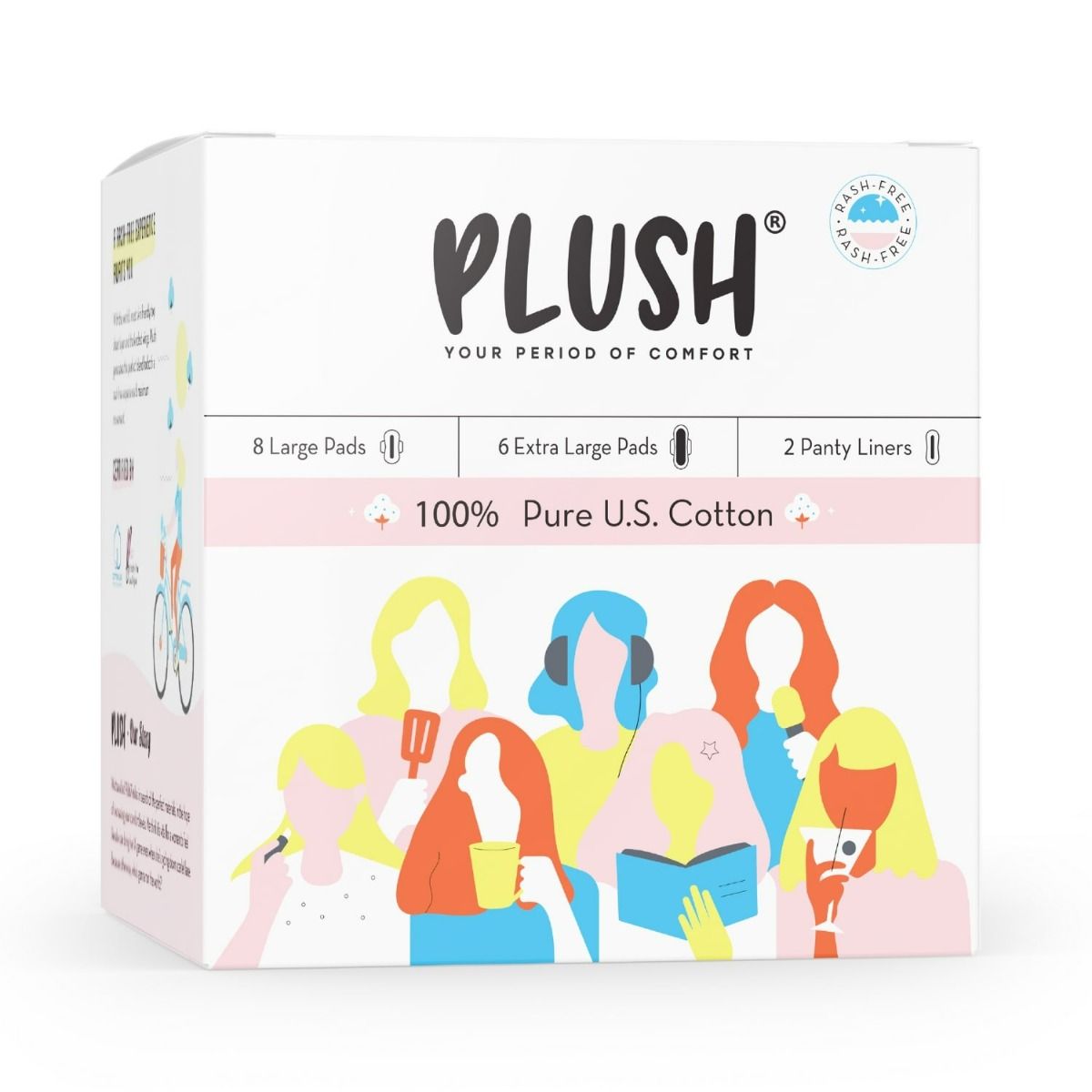 Buy Plush 100% Pure U.S Cotton Sanitary Pads, 14 Count Online