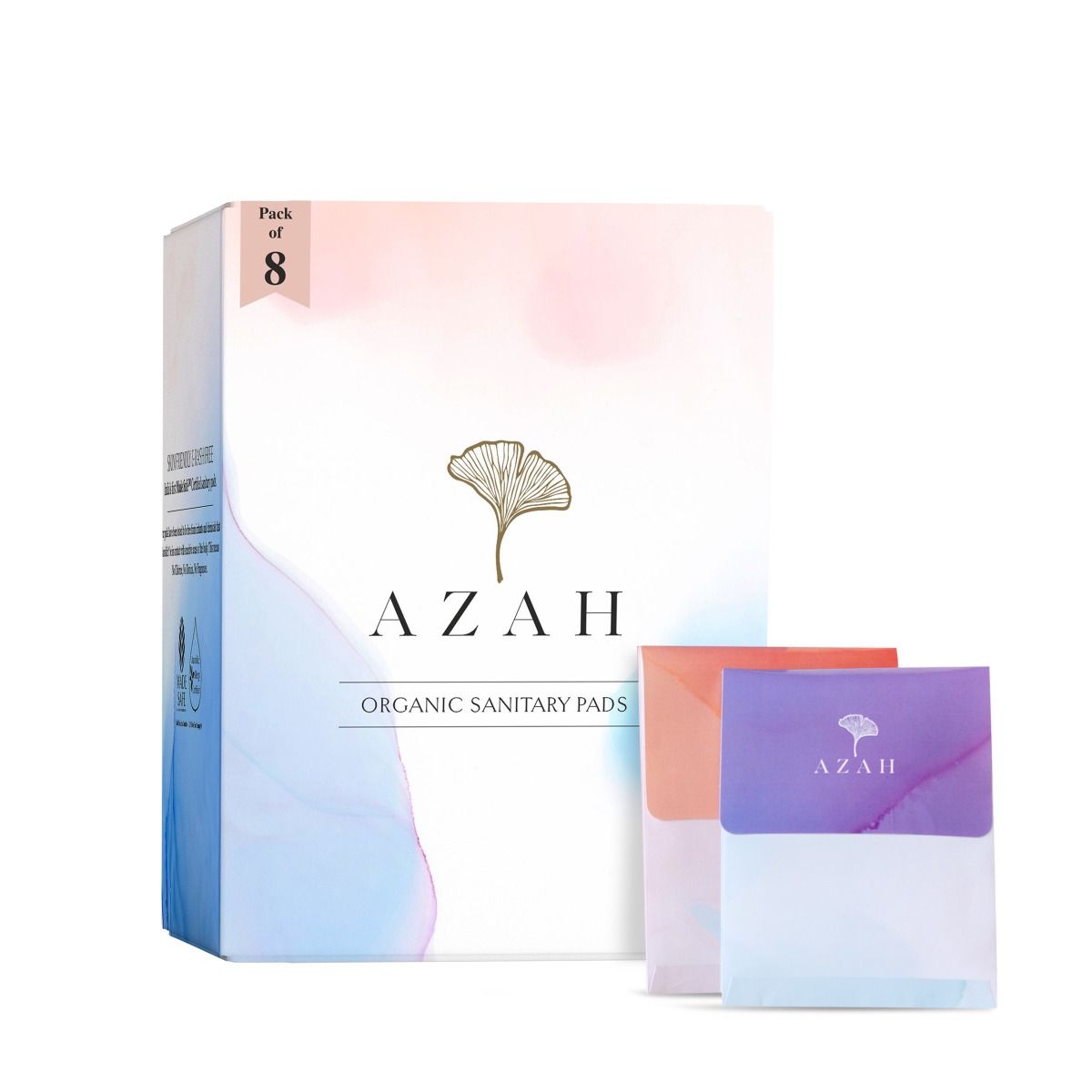 Buy Azah Organic Sanitary Pads Regular + XL, 8 Count Online