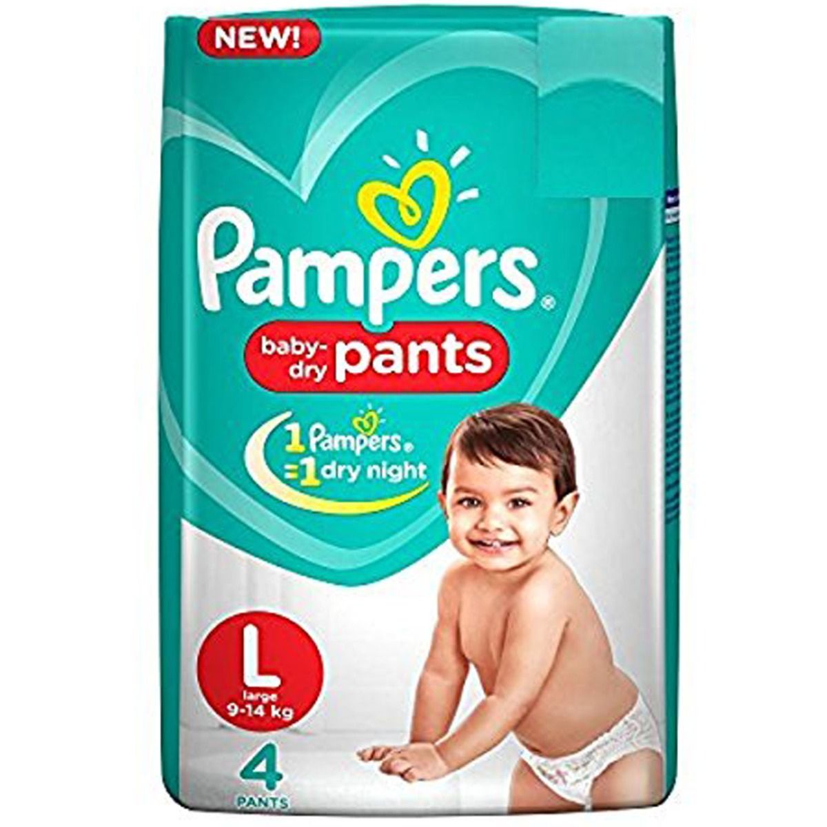 Pampers Baby-Dry Diaper Pants Large, 4 Count, Pack of 1 