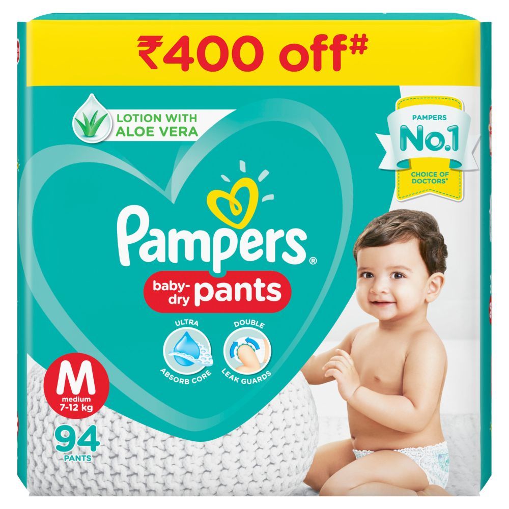 Pampers Baby-Dry Diaper Pants Medium, 94 Count, Pack of 1 