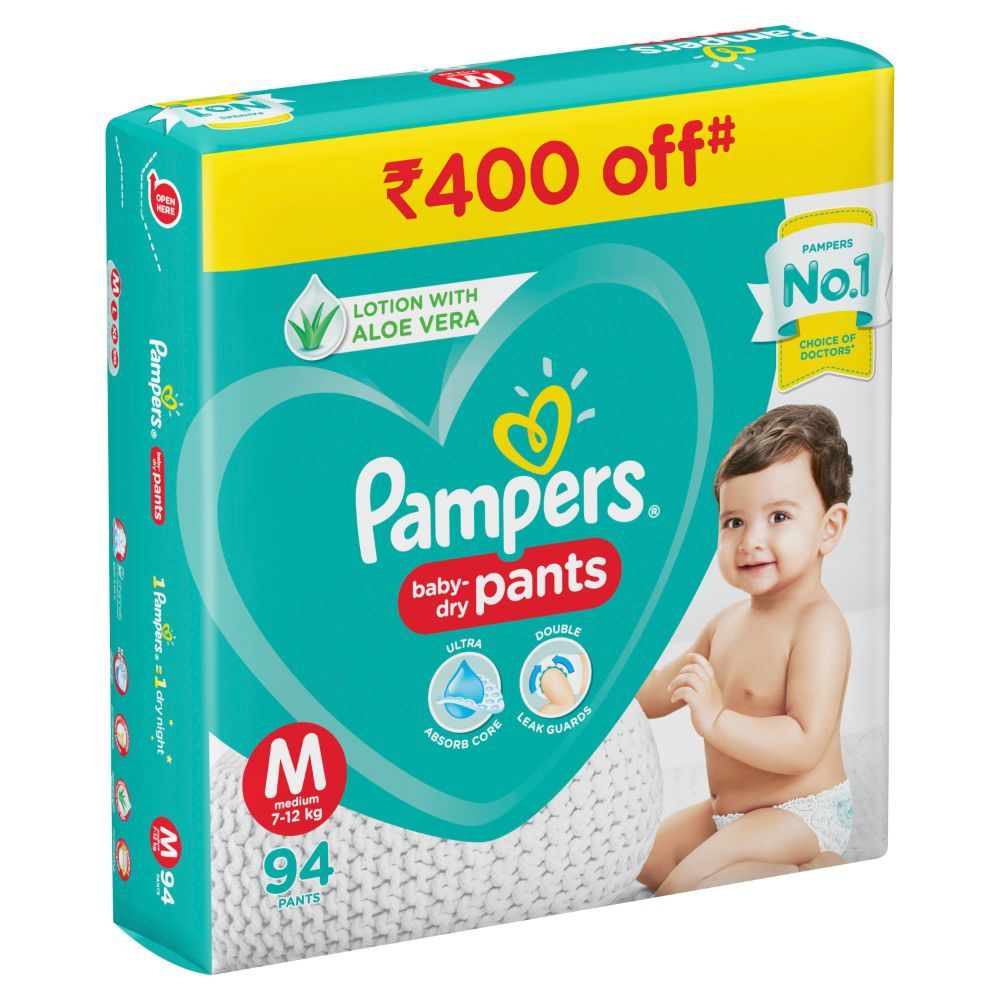 Pampers Baby-Dry Diaper Pants Medium, 94 Count, Pack of 1 